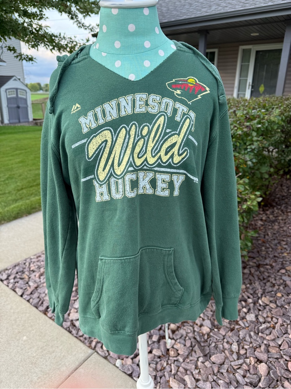 Majestic Minnesota Wild Green Pullover Hoodie Sweatshirt NHL Hockey